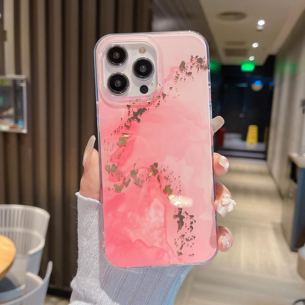 IPhone 15 Mobile Phone Glazed Marble Shell Suitable for Apple 13/14/15 ProMax Gold Stamping Full Package