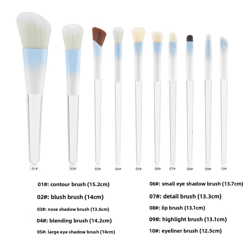 10 gradual change blue loose powder brush eyeshadow brush blush brush smudge brush grooming cover brush eyeliner brush now