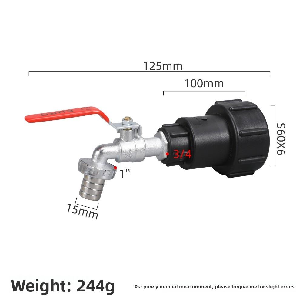 S60x6 Coarse Thread IBC Tank Tap Connecter X 2'' Water Coupling Adapter 1000L Garden Home Replacement Valve Fitting