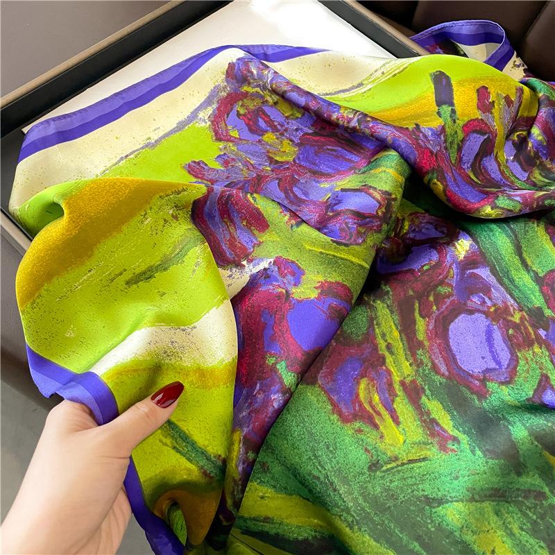 90cm Travel Sunscreen Versatile Large Square Scarf Shawl Headscarf Neck Protection Scarf Decoration For All Seasons