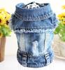 Pet Cake Ruffle Dress  Cute Lightweight Dog Vest Bichon Teddy Small Dog Clothes Solid Dog Denim Jacket Pet Jean Coat