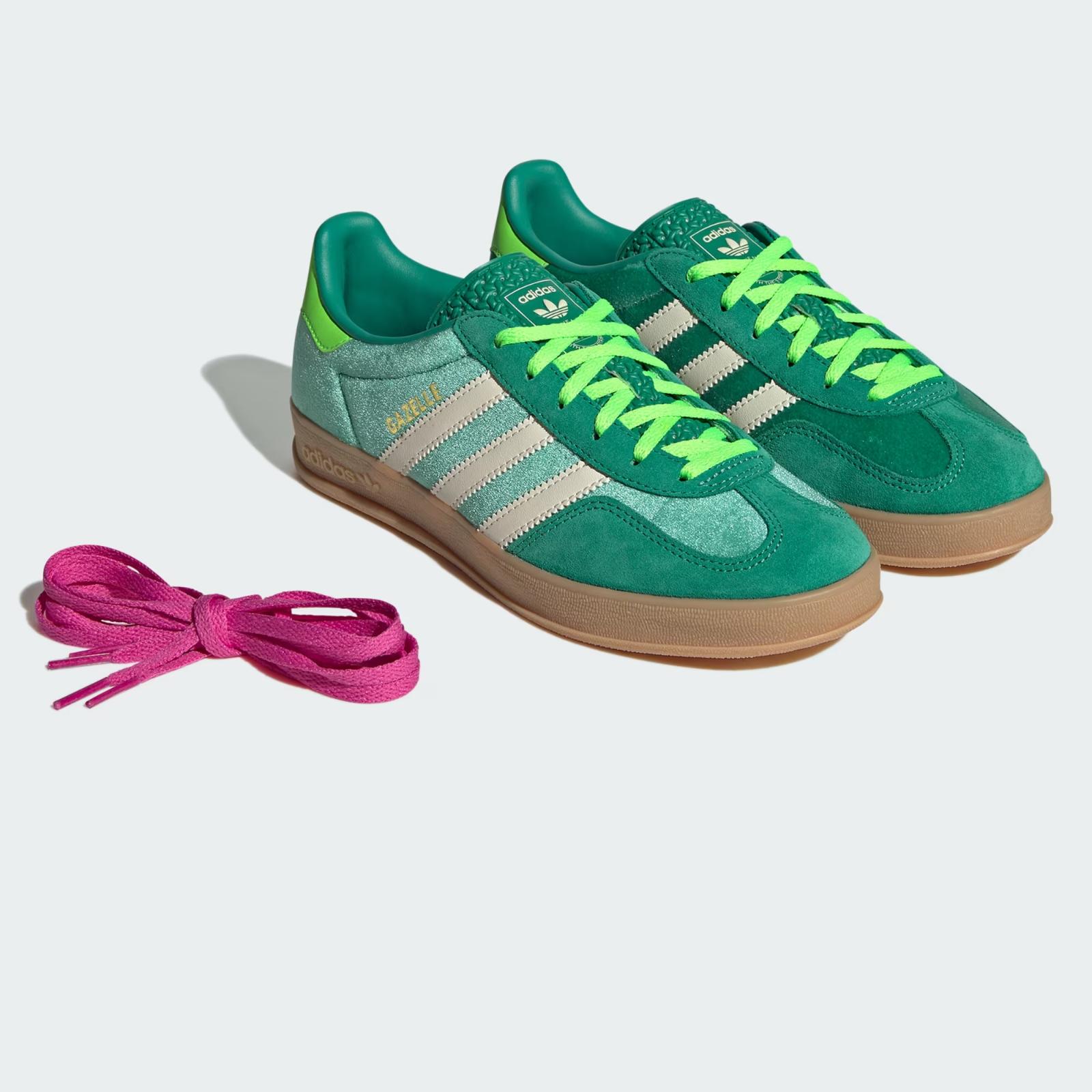 JI2715 adidas Originals Gazelle Indoor Semi Court Green Cream White (Women s) 6W