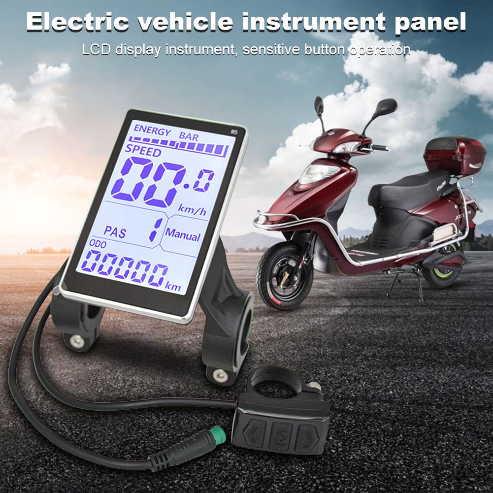 Electric Bike LCD Display Screen Waterproof E Scooter M5 Panel Universal Electric Bike LCD Display Meter for Electric Bike