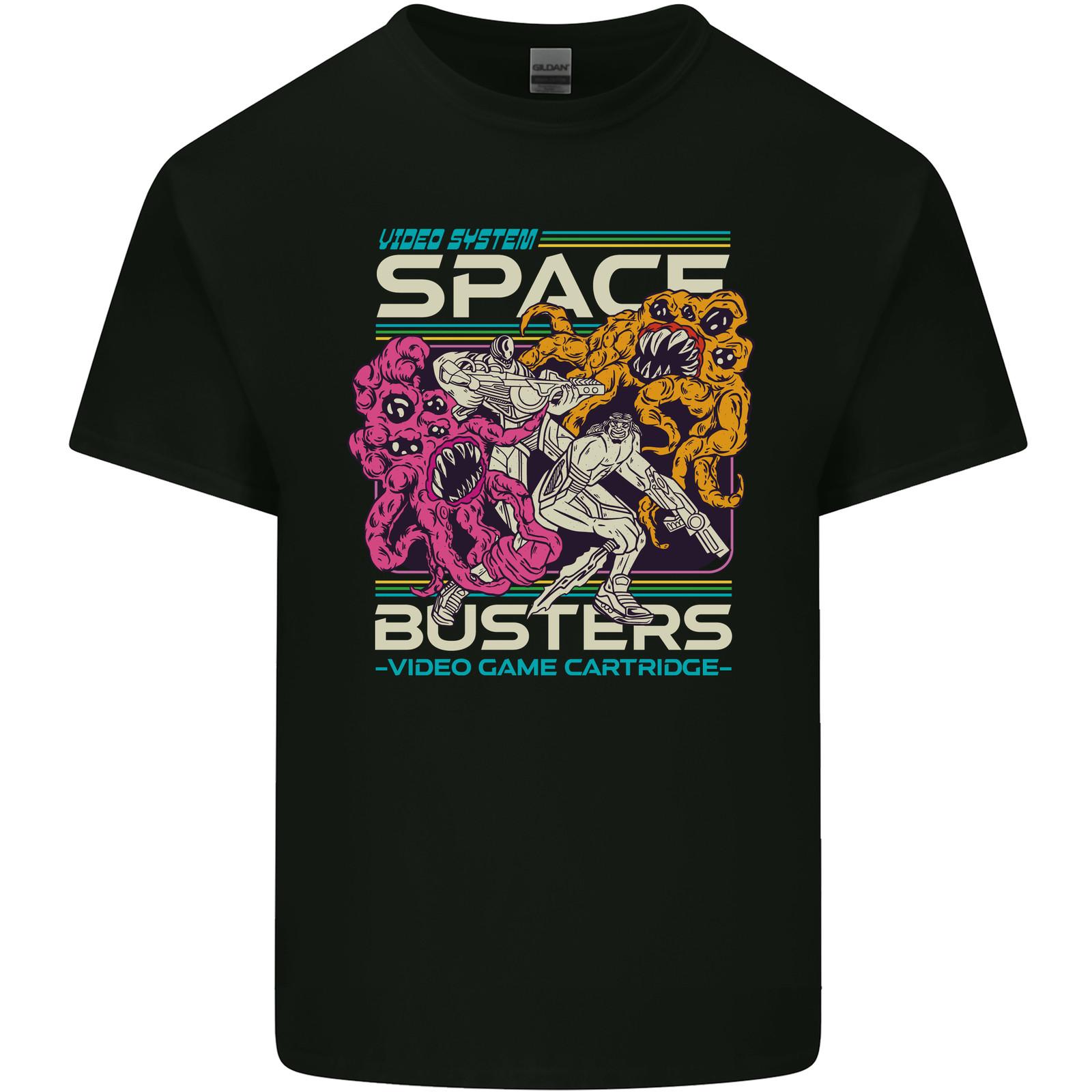 

Retro Space Video Game Arcade Alien Mens Light Cotton T-Shirt 4XL