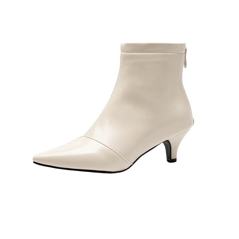 Simple mid-heel ankle socks boots skinny boots Martin boots European and American knight boots