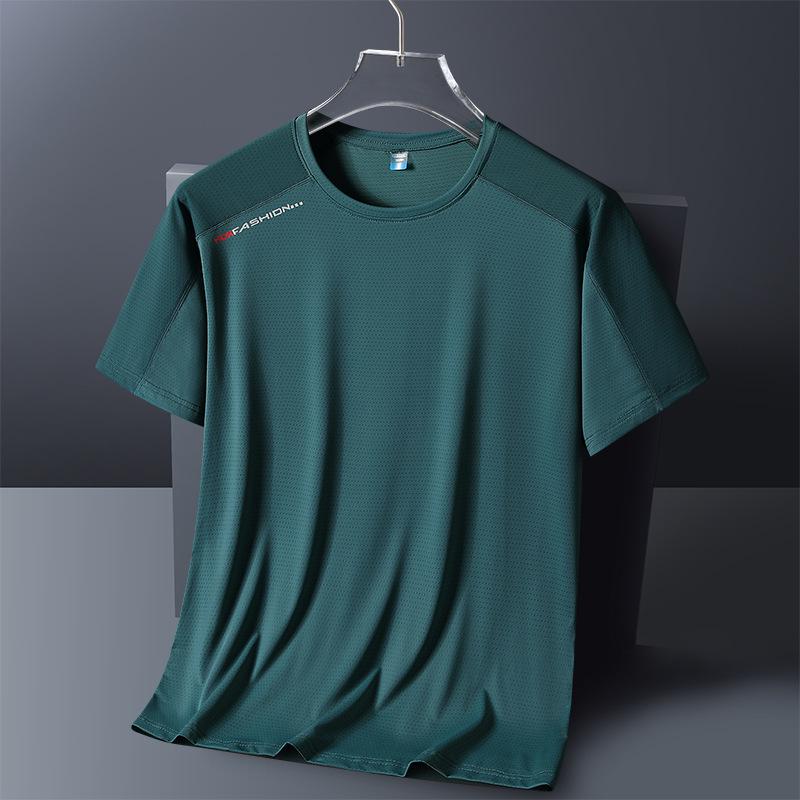 

Men s Quick Dry Ice Silk Short Sleeve T-Shirt - Loose Fit, Plus Size, Thin, Casual, Sporty, Breathable, Couple Style. 8XL