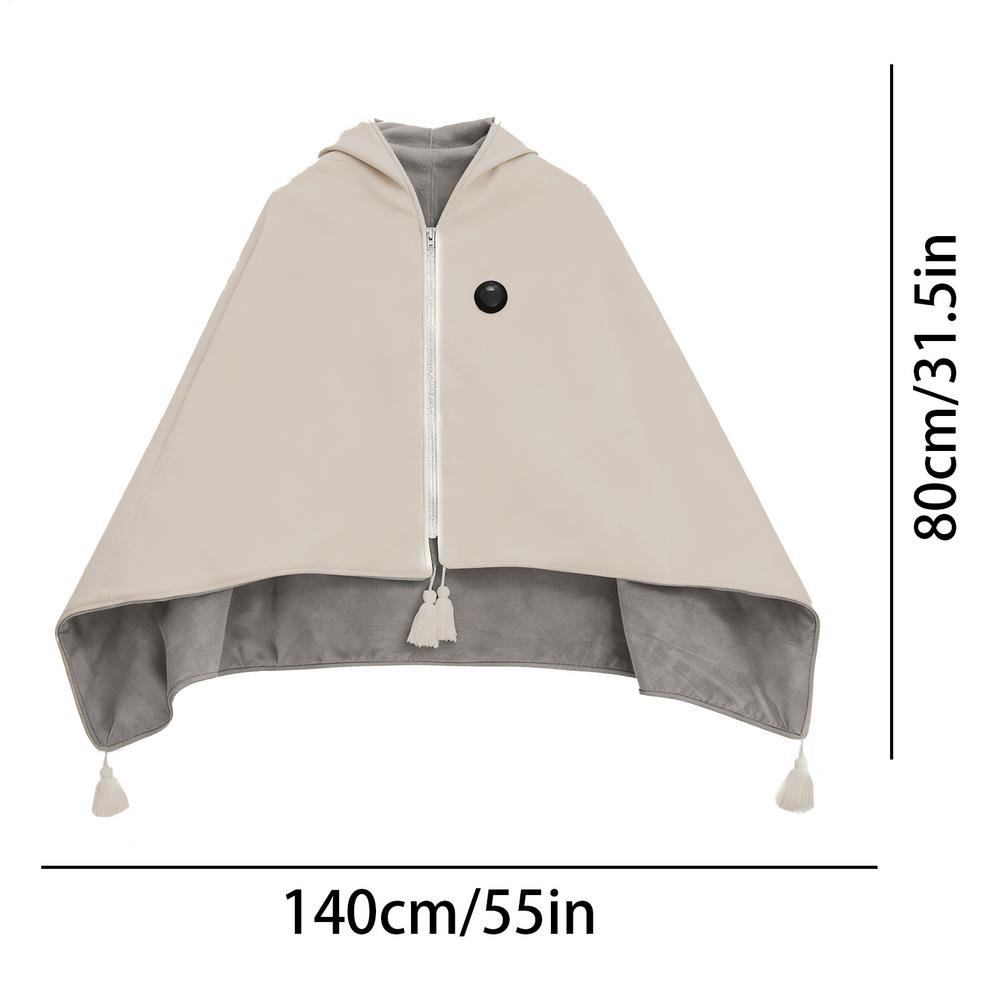 

Heated Shawl Wraps Electric Heated Blanket 3-Level Intelligent Heating USB Powered Heated Mat Shawl Winter Warm Cloak Bed Sofa бежевий