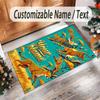 Covor de podea din catifea de cristal cu tematică de leopard, covor cald personalizat cu nume și text, decorațiune pentru casă