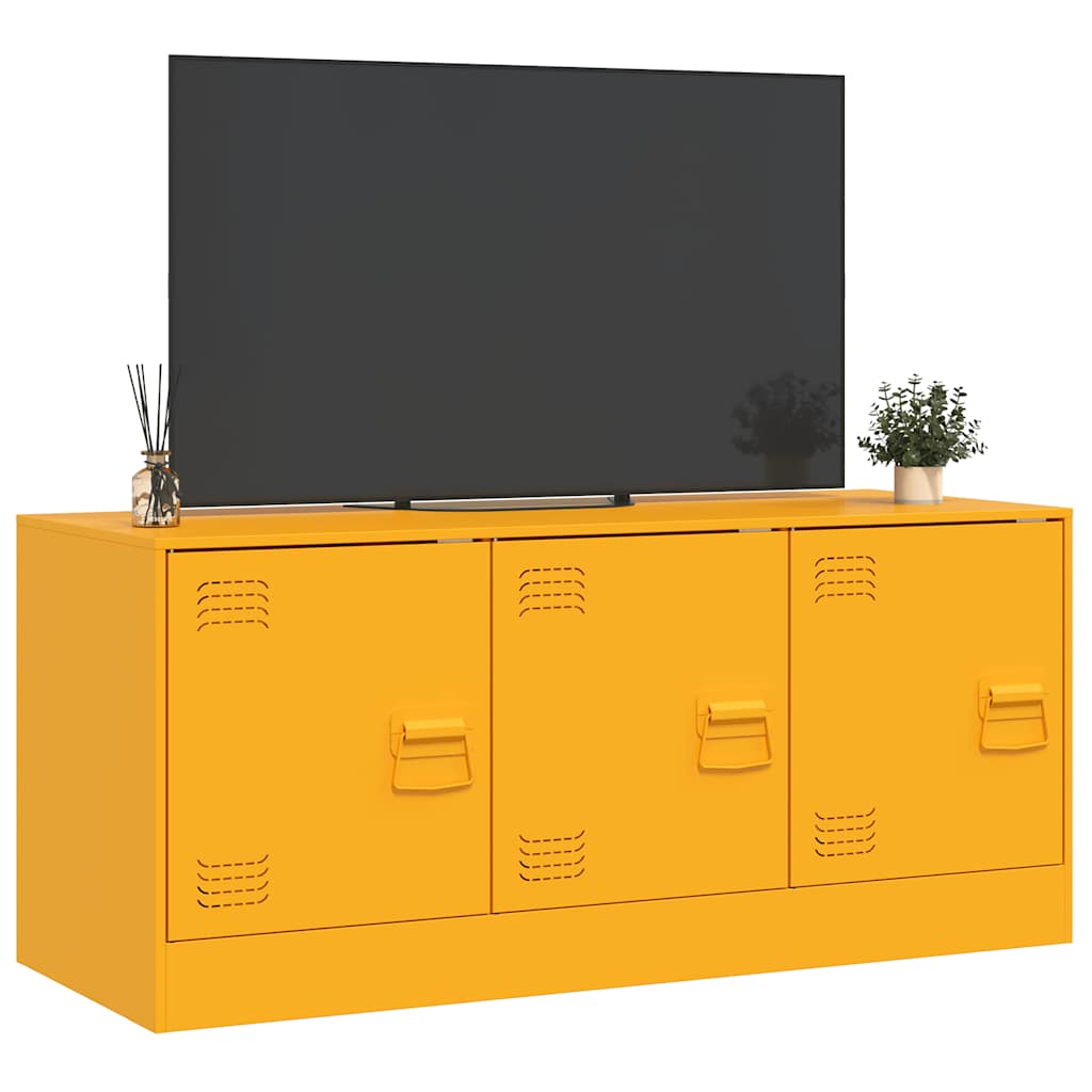TV Stand Mustard Yellow 99 x 39 x 44 cm Steel