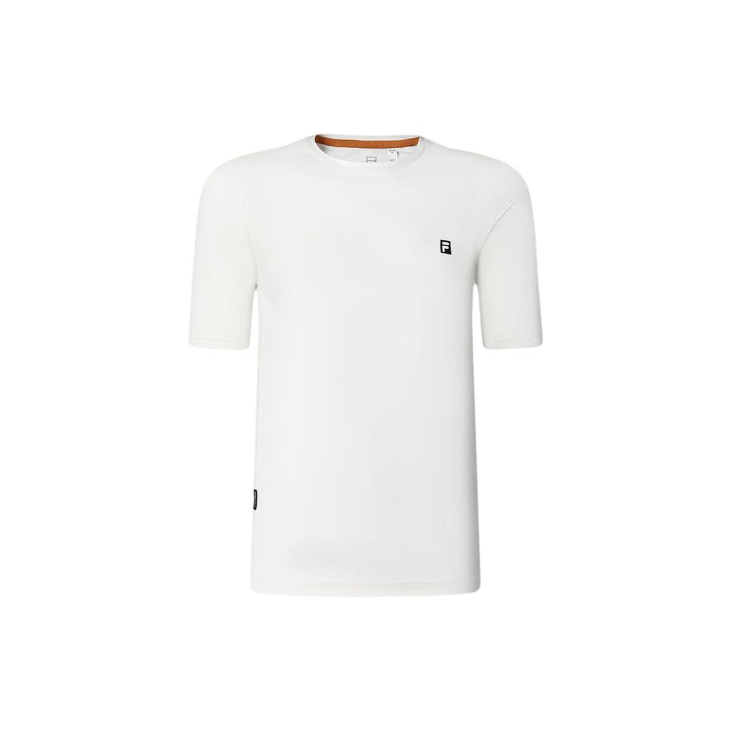 Fila Solid Color Knitted Professional Sports Short Sleeve T-Shirt Men Tops Cloud-White A11M417101F-WT