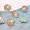 New Arrive 100Pcs Kawaii AB Plated Pearl Shells Flat Back Resin Cabochons for Home Decoration Figurine Crafts Accessories