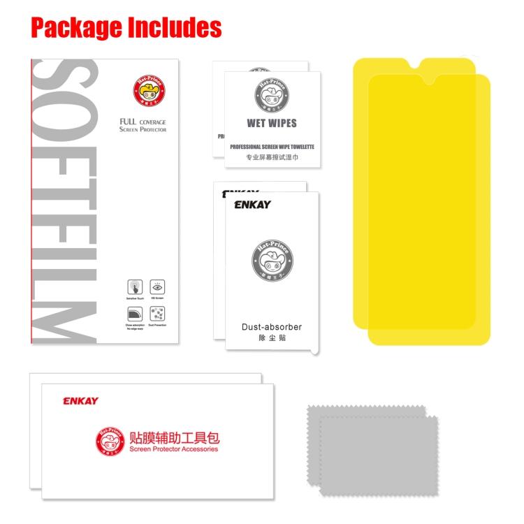 2 PCS ENKAY Hat-Prince 0.1mm 3D Full Screen Protector Explosion-proof Hydrogel Film