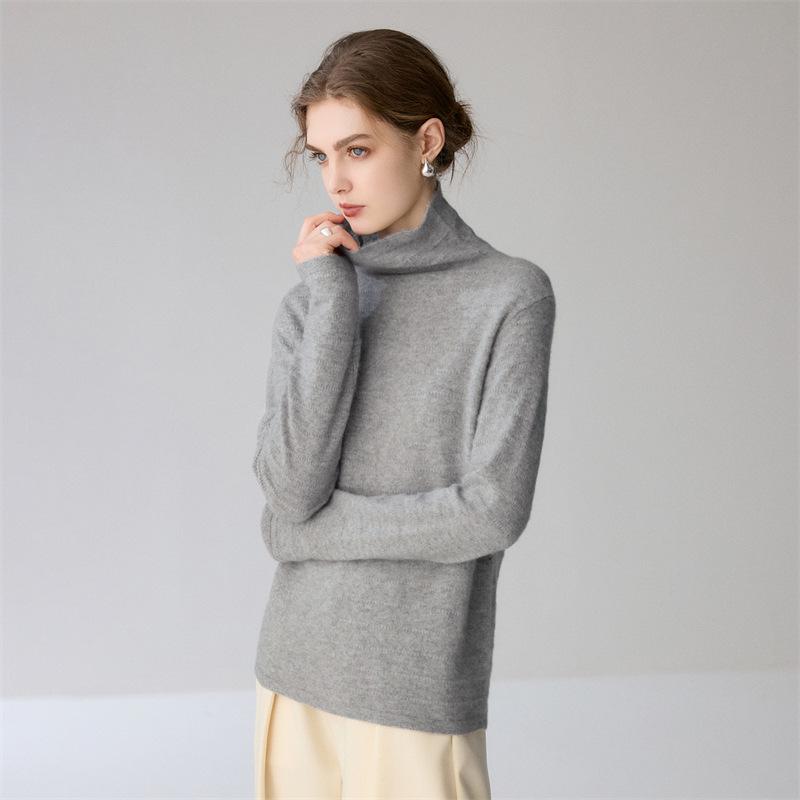 Women's Cashmere Stripe Knit Sweater - Soft and Skin-Friendly Autumn/Winter Base Layer