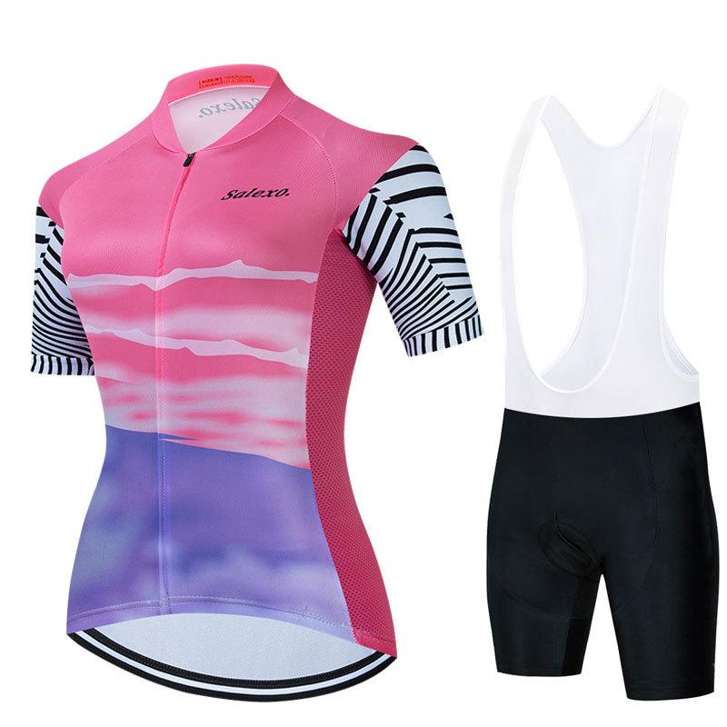 Women's Cycling Suit, Summer Short-sleeved Cycling Jersey, Tour De France Breathable Mountain Bike Suit Set