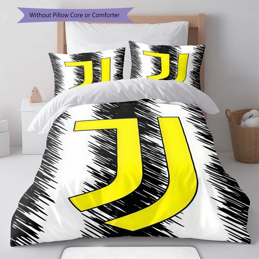 Set Copripiumino Trapuntato Juve Federa Federe Decorazione Casa Regalo di Compleanno (1 * copripiumino + 2 * federa, senza nucleo)
