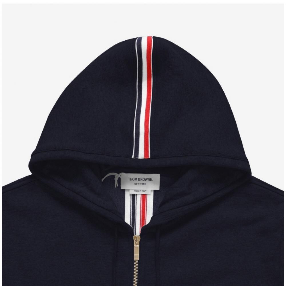 Thom Browne Men S Hooded Zip Up Center Back Stripe Mjt153a 03377 415