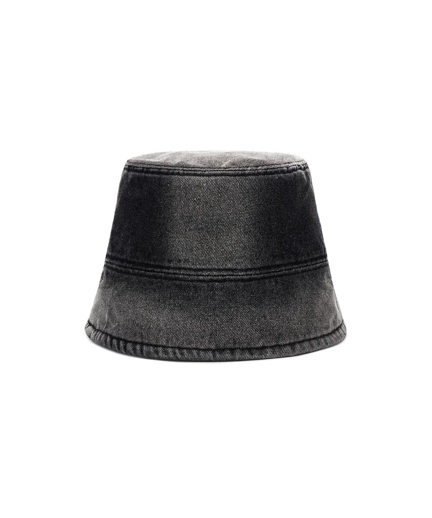 Bajal Va Studded Overdyed Denim Drop Bucket Hat Black