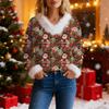 Women's Fashion Sweater Casual Long Sleeve Knit Pullover Printed Top
