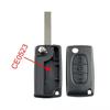 Peugeot Citroen Nøkkelhus Skall 3 Knapper Lys CE0523 for 407 307 C4 C5 PICASSO CE0523 VA2