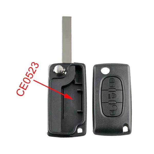Peugeot Citroen Nøkkelhus Skall 3 Knapper Lys CE0523 for 407 307 C4 C5 PICASSO CE0523 VA2