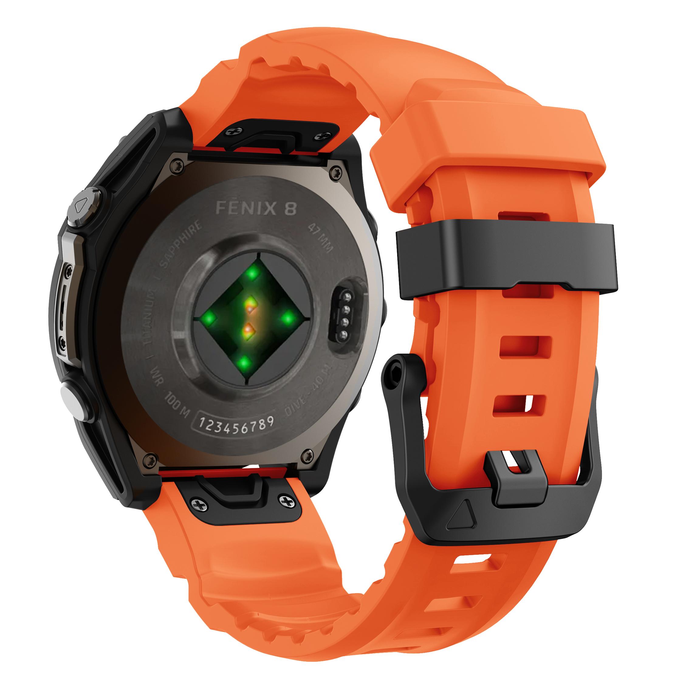 

Wild Trail Fashion Sports Strap Compatible with Garmin fenix 8/7 Watches Silicone Replacement Strap Width Options: 22mm - 26mm 26mm помаранчевий