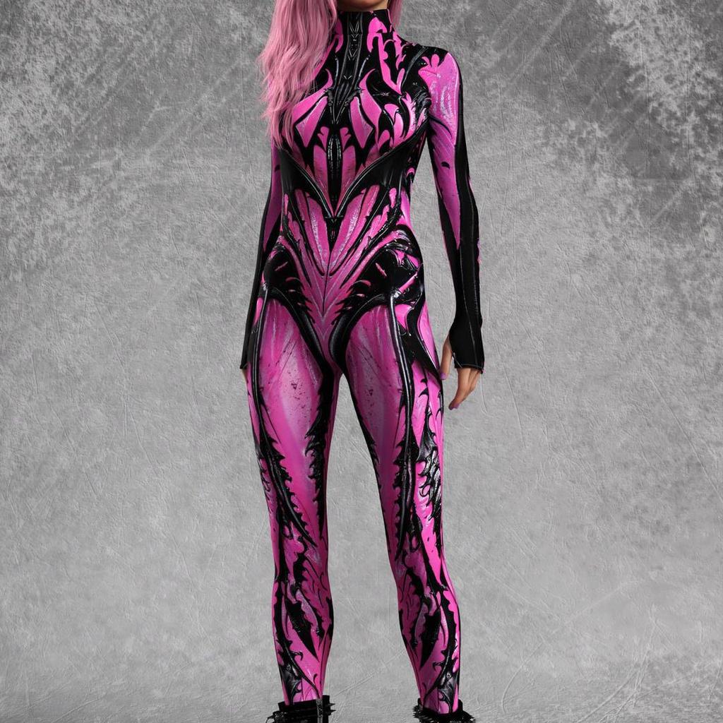 Unisex Cyberpunk 3D Digital Print Halloween Party Role-Playing Outfit for Women and Men Cosplay Costume Carnival Jumpsuit