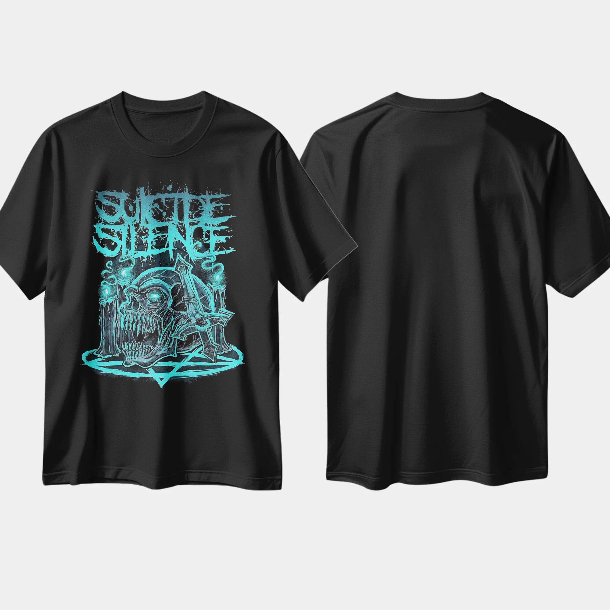 

Rock T-shirt American Band Suicide Silence Graphic Deathcore-band Cotton Round Neck Men Women Tees Short Sleeve Tops - Men s... 5XL різнокольоровий