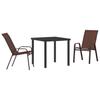 Garden Dining Set 3 Pcs Brown and Black