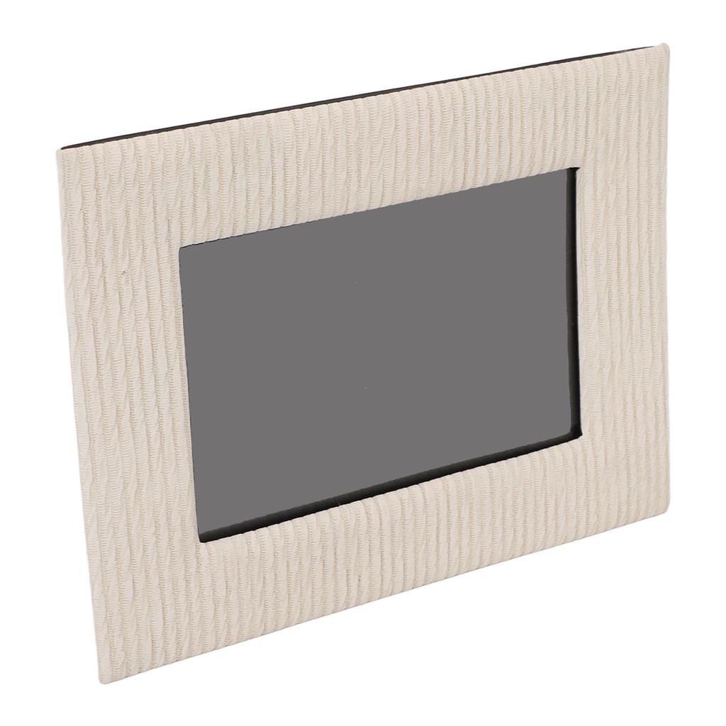 Picture Frame for Tabletop Display Leather Photo Frame for 6 Inch Photo Home Decor Unique Texture 8.5x4.7x6.5in Beige
