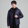 Men's Lightweight Short Down Jacket with Hood - White Duck Down for 2024 Autumn/Winter Season