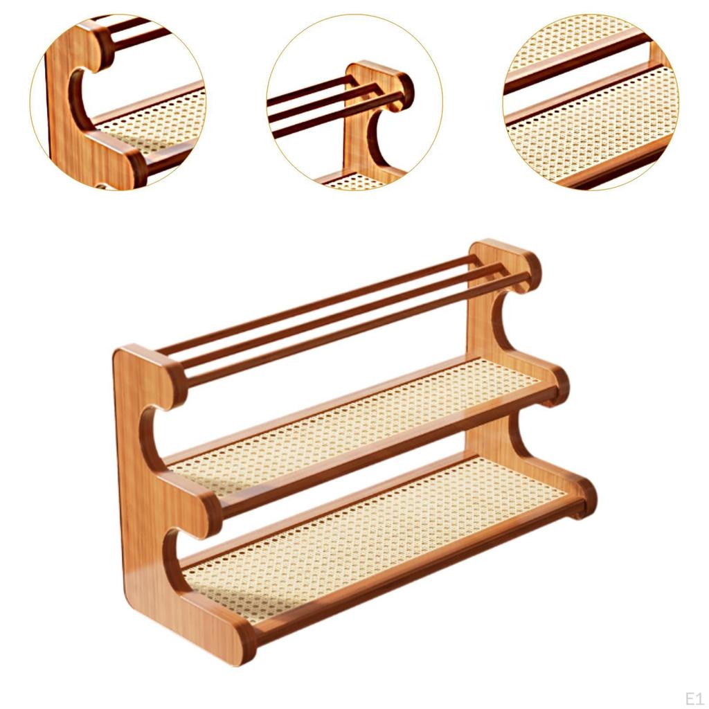 Chinese Teapot Shelf 3 Tier Portable Space Saving Gift Mug Holder Desktop Organizer for Apartment