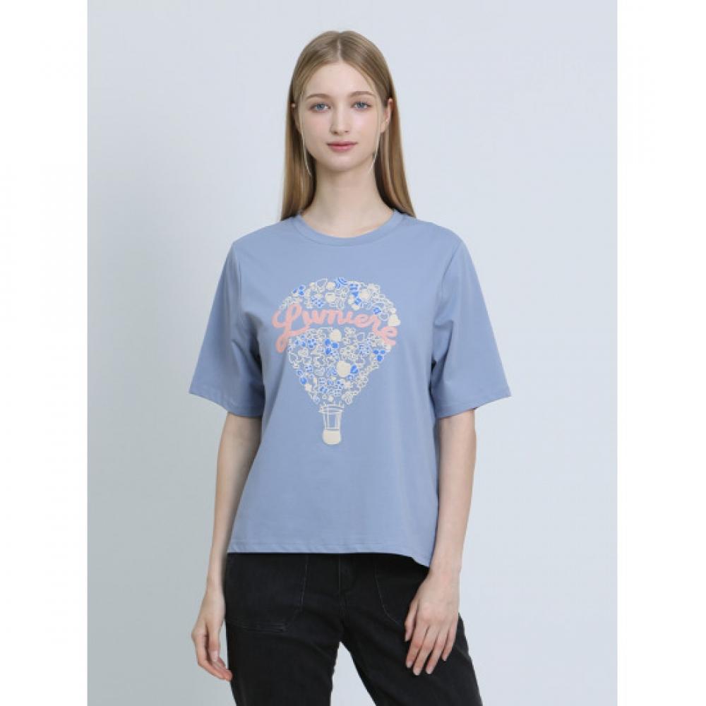 Cresson ShorT Sleeve T shirT Flower Balloon prinTing