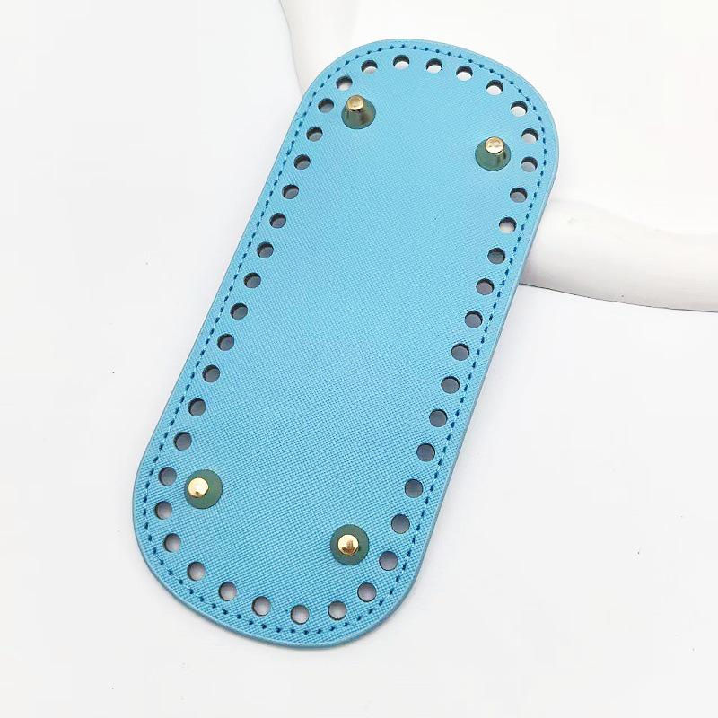 Spód torebki ze skóry i wełnianej włóczki DIY - owalna podstawa z poliuretanu do ręcznie robionych torebek