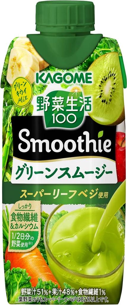 Kagome Yasai Seikatsu 100 Smoothie Green Mix 330ml Paper Pack 36 Bottles Bottles X 3 Bulk Vegetable Juice Within Business (12 Purchase) [Shipped 2-3