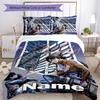3pcs Custom Name Attack on Titan Bedding Set Duvet Cover Closure Includes 1 Duvet Cover & 2 Pillowcases for All Seasons Bedroom Decor