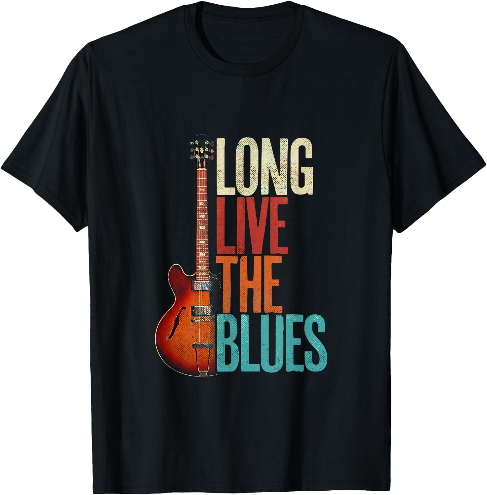 Blues Music Guitar Funny for Guitarist Guitar Player Vintage T- Unisex T-Shirt M