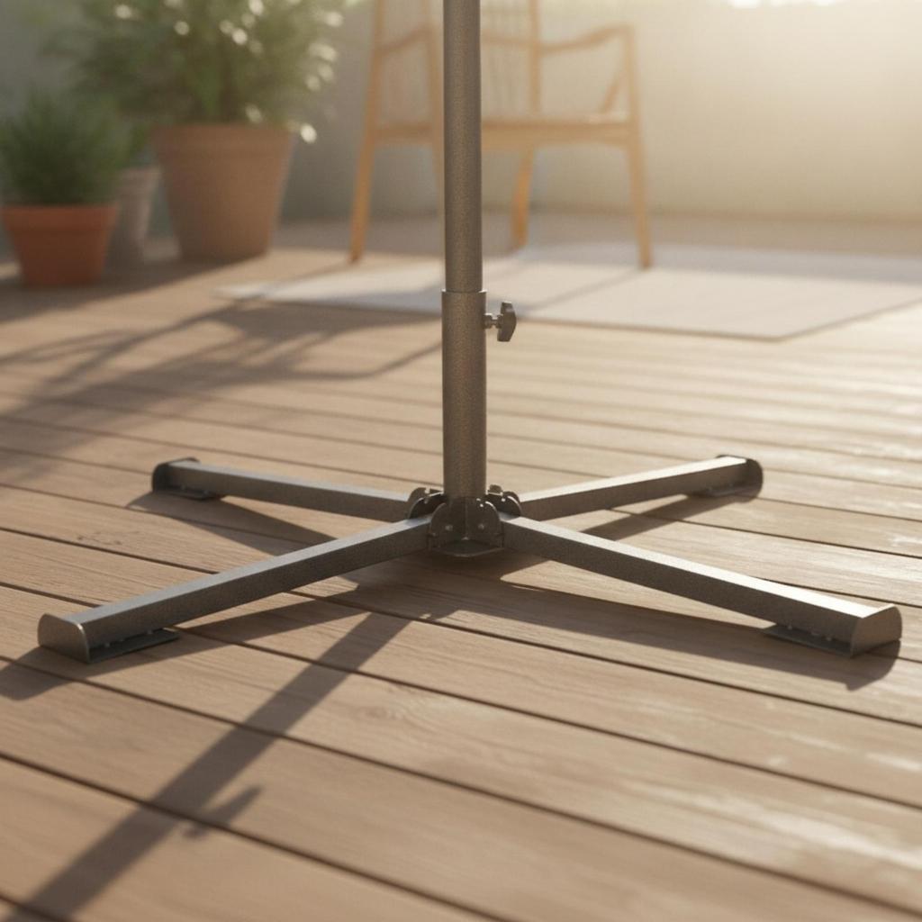 Foldable Umbrella Base Portable Steel Sunshade Stand Heavy Duty for Patio, Beach