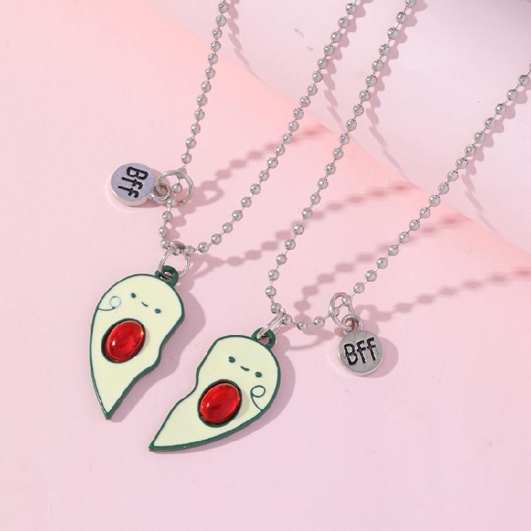 2 Pezzi Metà Cuore di Avocado Collana Migliore Amico Regalo Bestie Set Collane Amicizia Avocado Cuore Catena Clavicola Regolabile