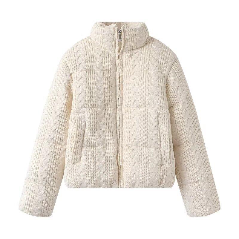 Autumn new women's clothing, European and American French design fashion versatile knitted cotton jacket