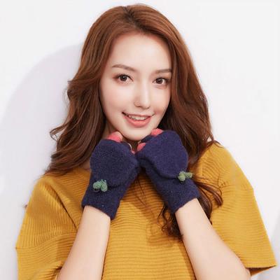 Tenworld Women Girl Winter Gift Thick Warm Gloves Soft Fingerless Mittens Hot