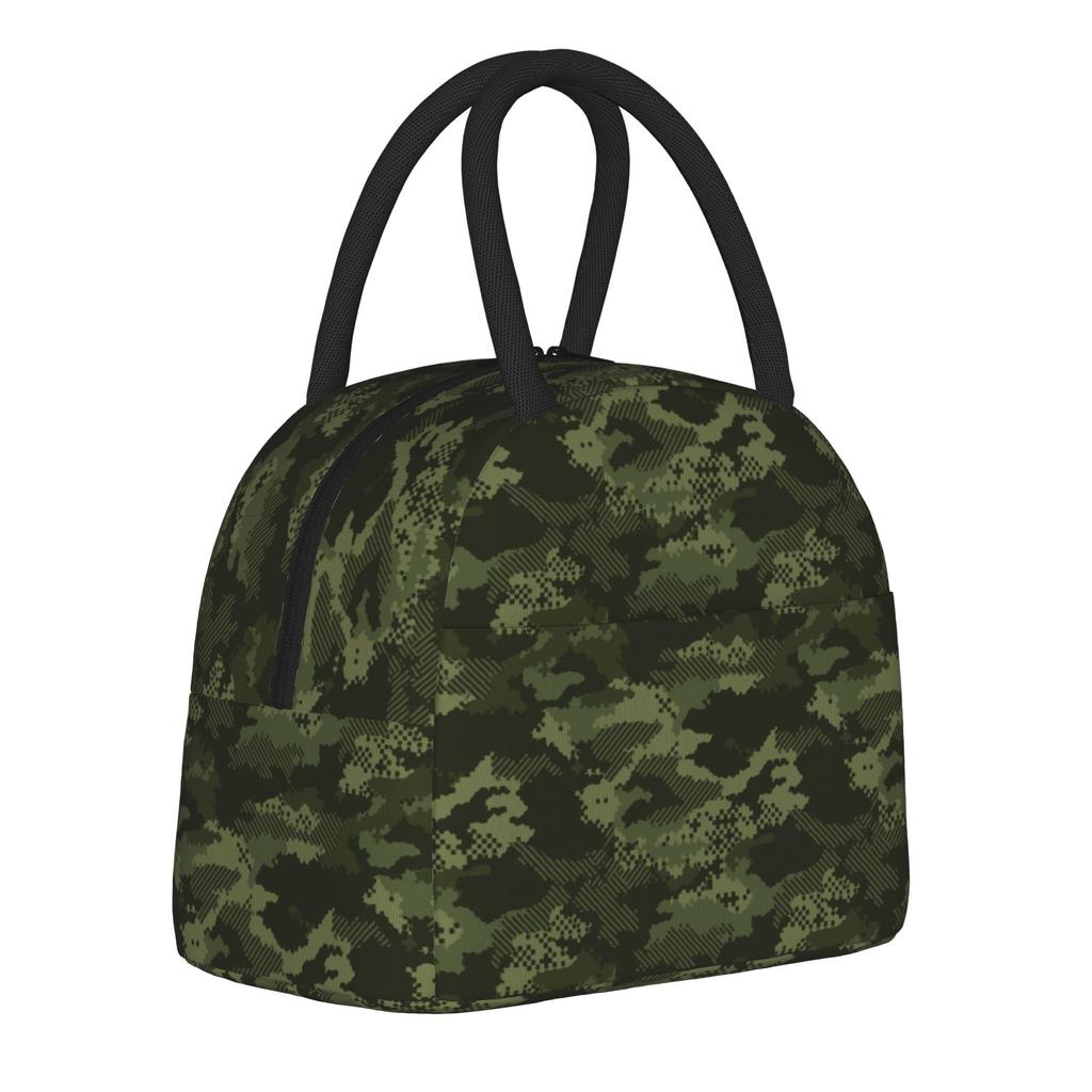 Camouflage Star Skull Insulated Lunch Bag Cooler Bag Reusable,Lunch Container High Capacity Tote Lunch Box Food Storage Bags