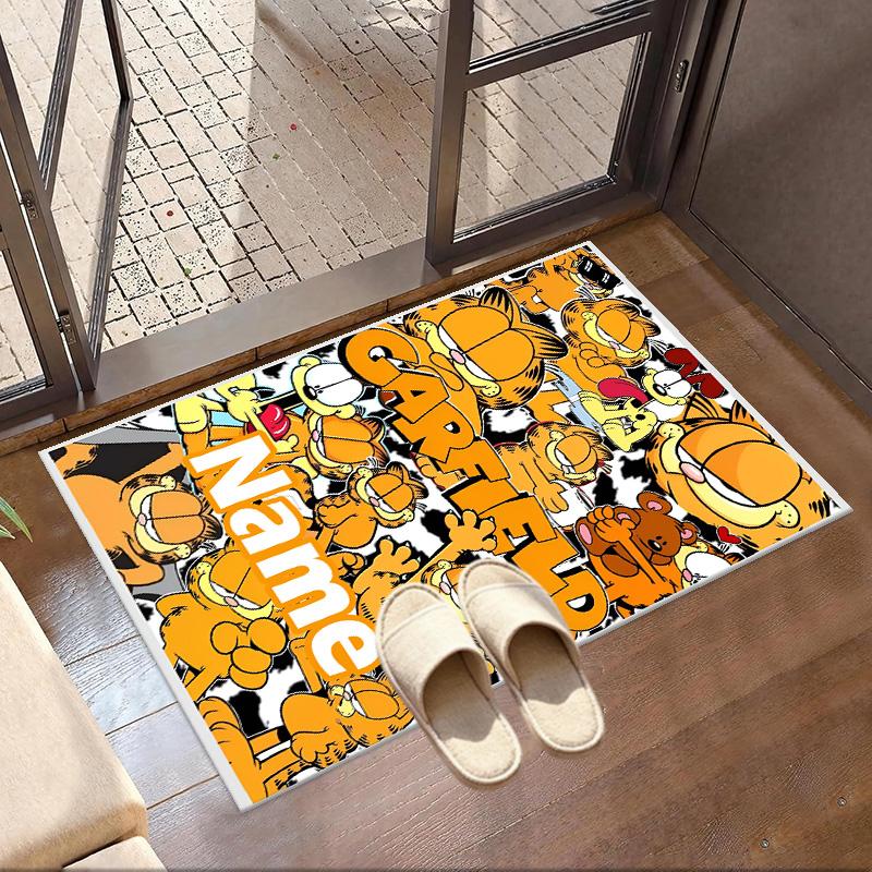 Custom Name Personalized Garfield Print Carpet, Versatile Home Decor Rug, for Playroom, Apartment, Balcony, Entryway, Hallway Gift