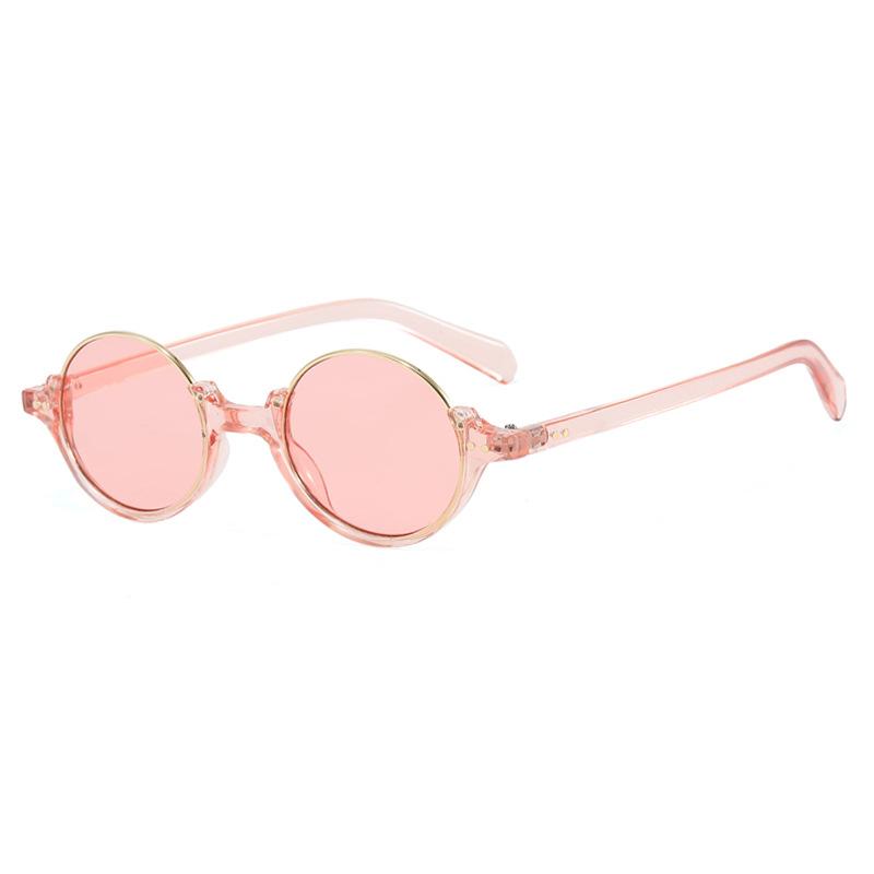 Half-frame round rice nail sunglasses, new trendy sunshades, sunglasses, UV-proof sunglasses