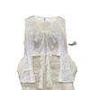 Cardigan estivo in chiffon da donna - Pizzo con balze, Chiusura con laccio sul davanti, Maniche a campana, Sciarpa parasole.