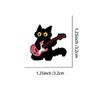 Kawaii Black Cat Enamel Pin Rock Guitar Music Brooches On Clothes Badge Bag Gothic Lapel Woman Men Jewelry Gifts For Friends