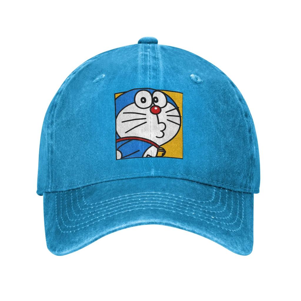 Doraemons Baseball Cap Vintage Distressed Denim Sun Cap For Men Women Outdoor Workouts Unstructured Soft Hats Cap