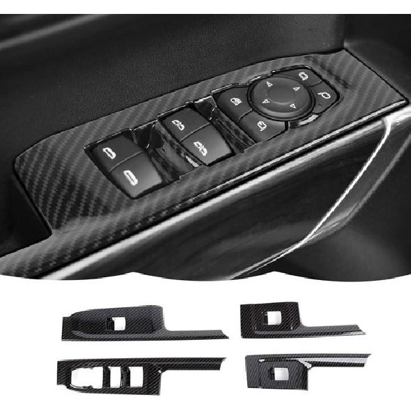 Carbon Fiber Window Lift Panel Switch Trim Cover For Chevy Silverado -