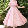 Pleated Girls Chiffon Floral Dress Loose Children Princess Dress Summer Kids Dresses  Holiday