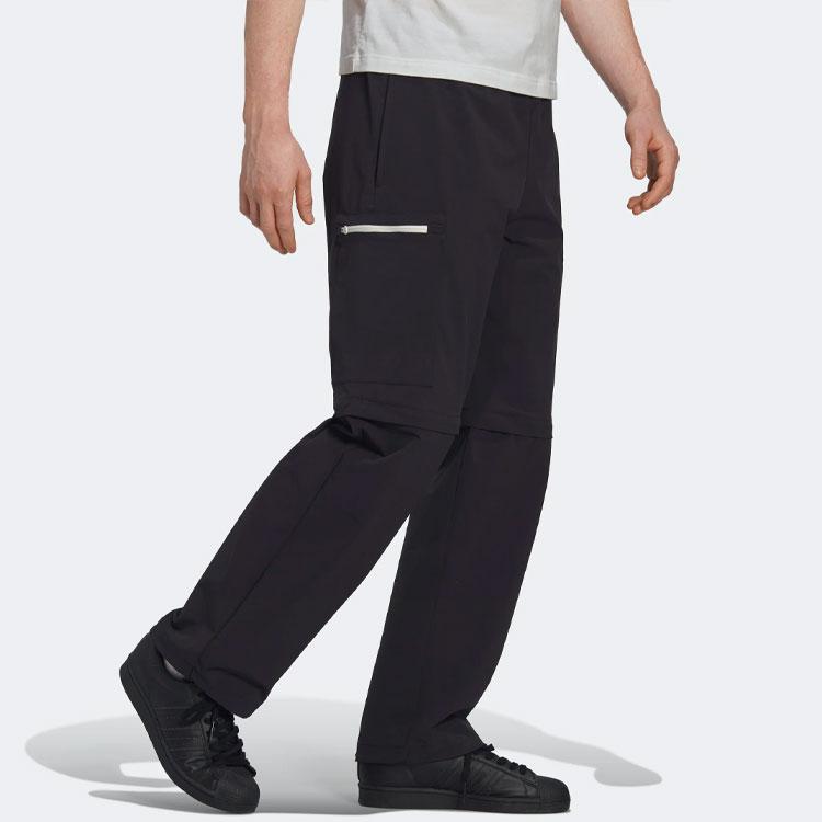 Adidas Originals Trefoil Logo Print Solid Color Detachable Cargo Pants Men Bottoms Black HP1098