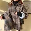 New Autumn/Winter Women's Brushed Plaid Velvet Shirt Jacket - Long Sleeve, Loose, Warm Korean Style